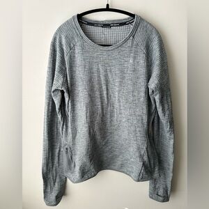 Nike Dri Fit Grid Fleece Running Crew Neck Thermal Long Sleeve